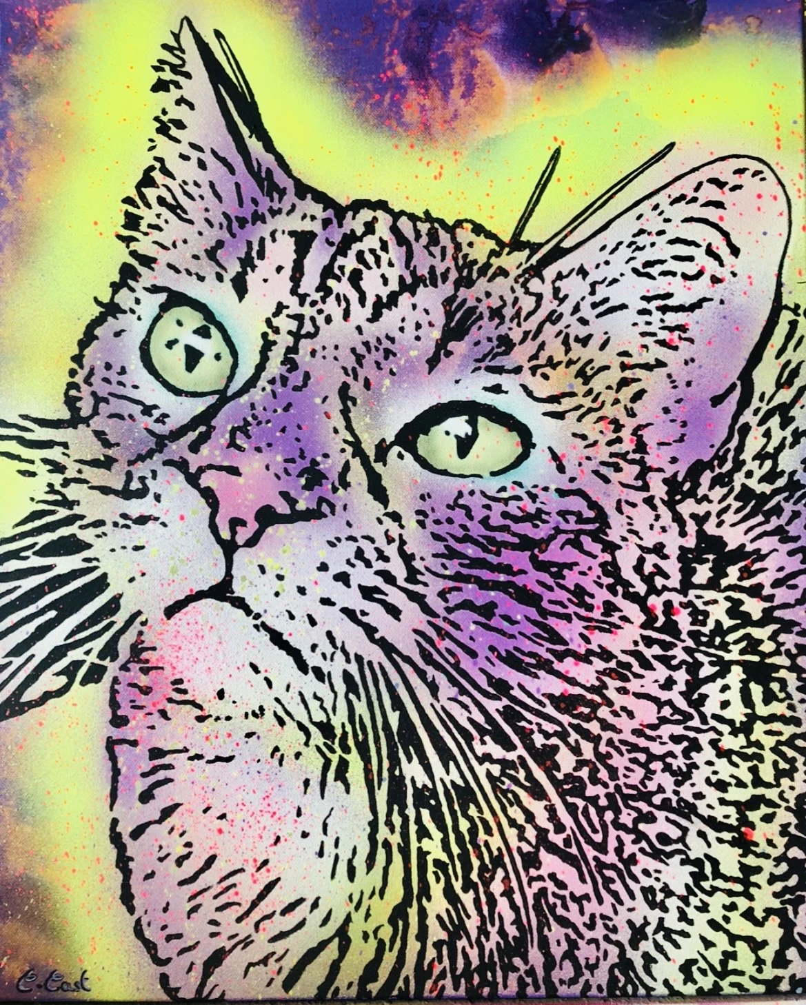 Neon Cat — œuvre originale de CED ART